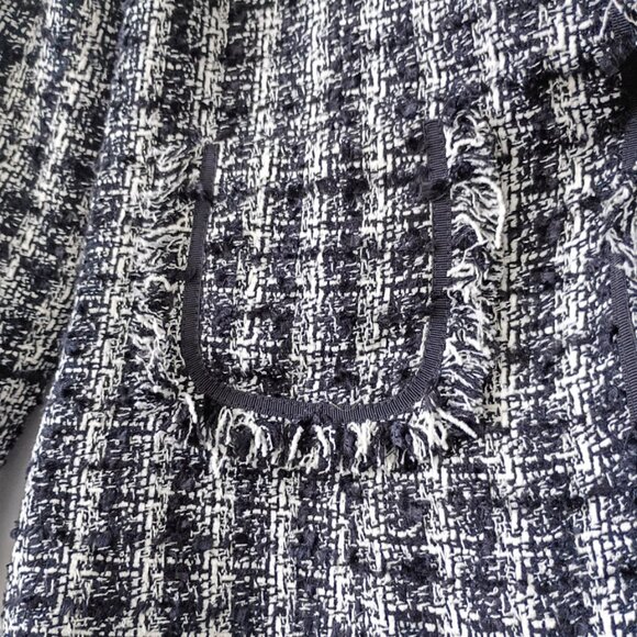 MOD'LAND PARIS Women's Black & White Elegant Tweed Blazer Size FR 38 US 6 - Picture 3 of 11